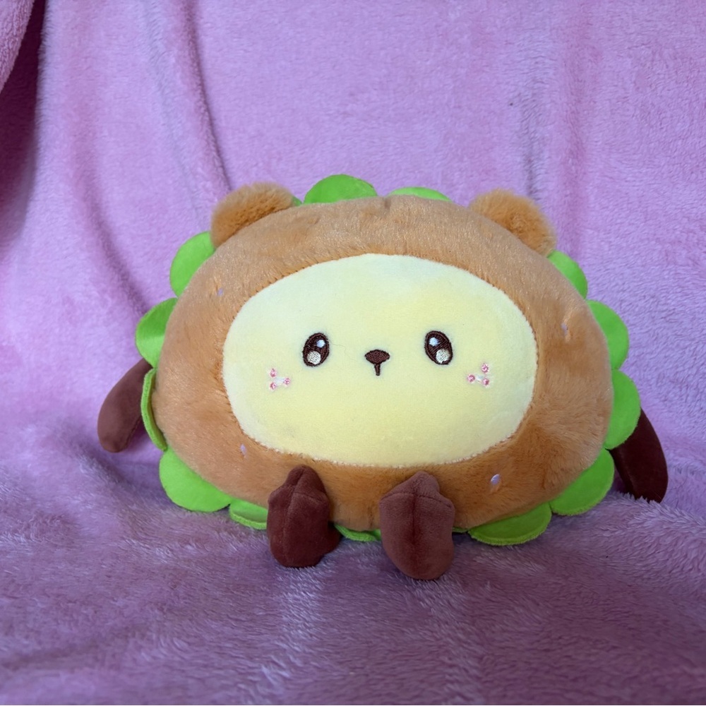 Burger cute character puppy or bear plush!
